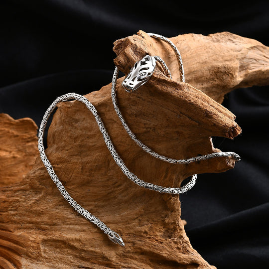 D'Joy Royal Bali - Bourbudur mit Drachen Halskette, ca. 60 cm 925 Silber ca. 30,98g