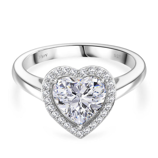 RADIANTA GRA zertifiziert Moissanit (D-VVS) Ring 925 Silber rhodiniert (Größe 17.00) ca. 2.14 ct
