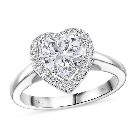 RADIANTA GRA zertifiziert Moissanit (D-VVS) Ring 925 Silber rhodiniert (Größe 17.00) ca. 2.14 ct
