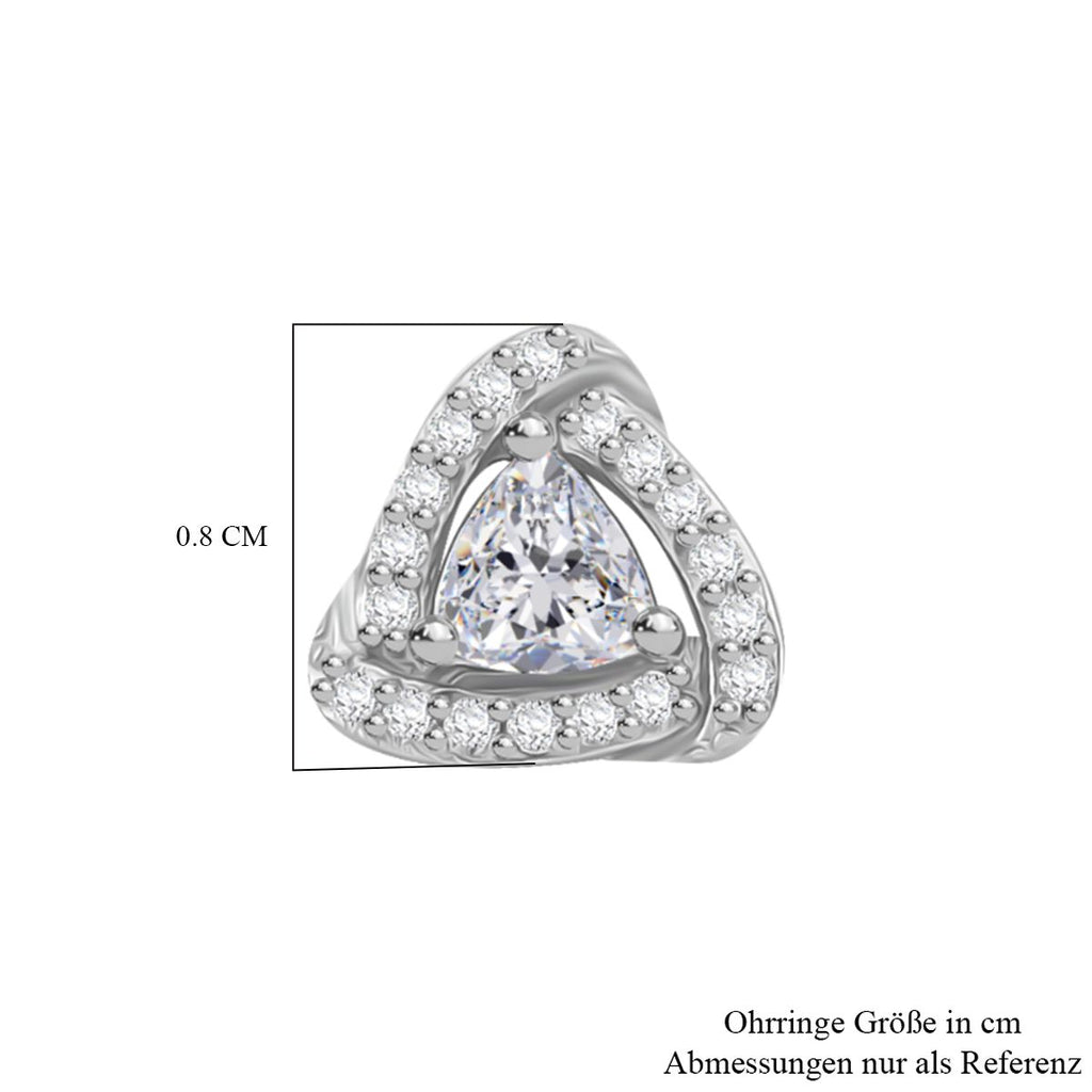 RADIANTA GRA zertifiziert Moissanit (D-VVS) Ohrringe 925 Silber rhodiniert ca. 0.76 ct