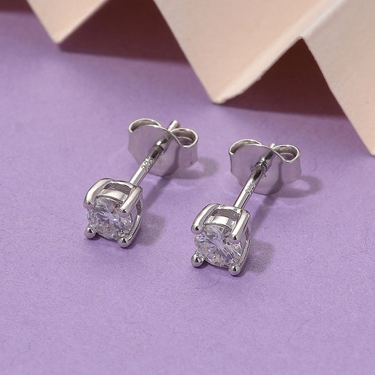 RADIANTA GRA zertifiziert Moissanit (D-VVS) Ohrringe 925 Silber rhodiniert ca. 0.48 ct