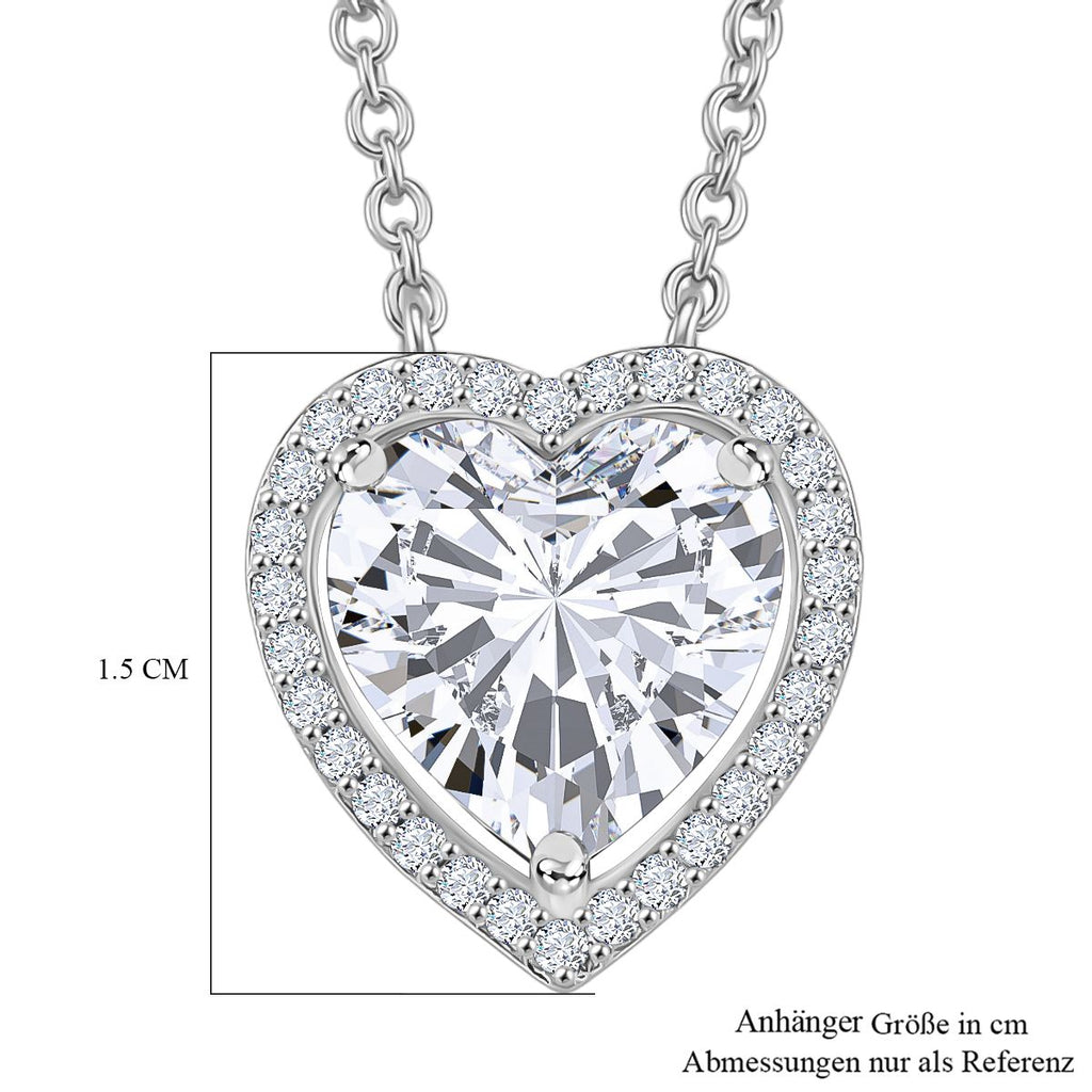 RADIANTA GRA zertifiziert Moissanit (D-VVS) Halskette ca. 45 cm 925 Silber rhodiniert ca. 3.74 ct