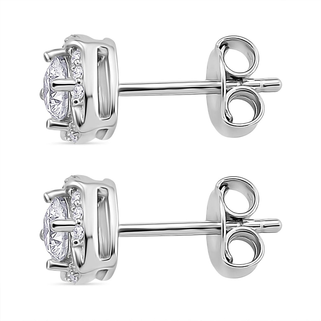 RADIANTA GRA zertifiziert Moissanit (D-VVS) Ohrringe 925 Silber rhodiniert ca. 0.72 ct