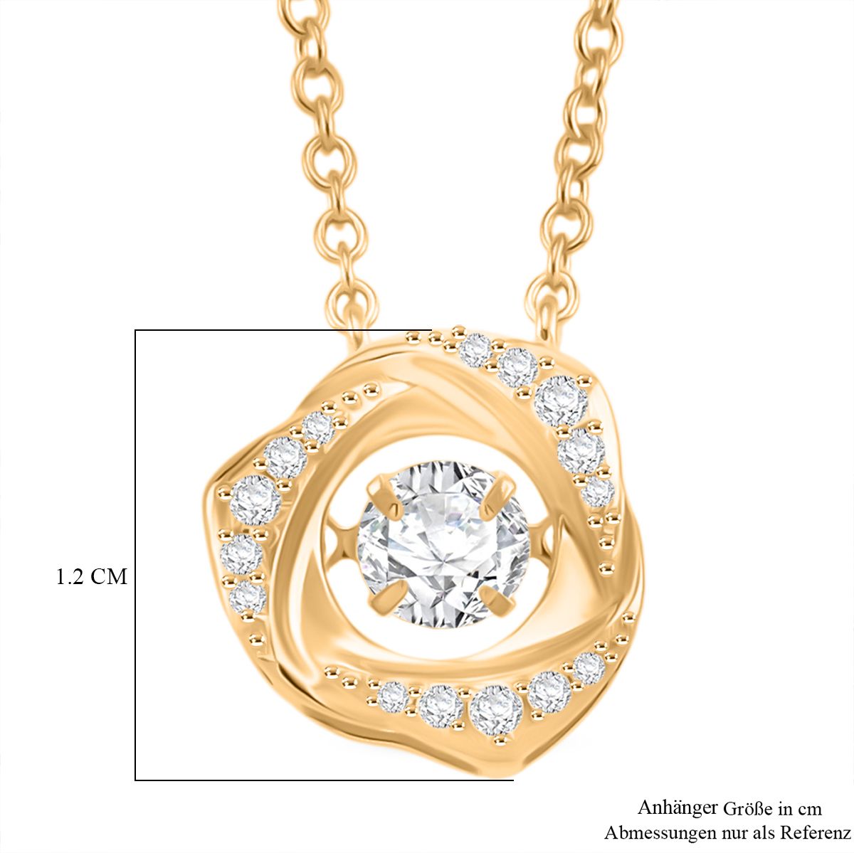 RADIANTA GRA zertifiziert Moissanit (D-VVS) Halskette ca. 45 cm 925 Silber vergoldet ca. 0.51 ct