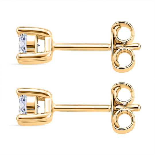 RADIANTA GRA zertifiziert Moissanit (D-VVS) Ohrringe 925 Silber vergoldet ca. 0.48 ct