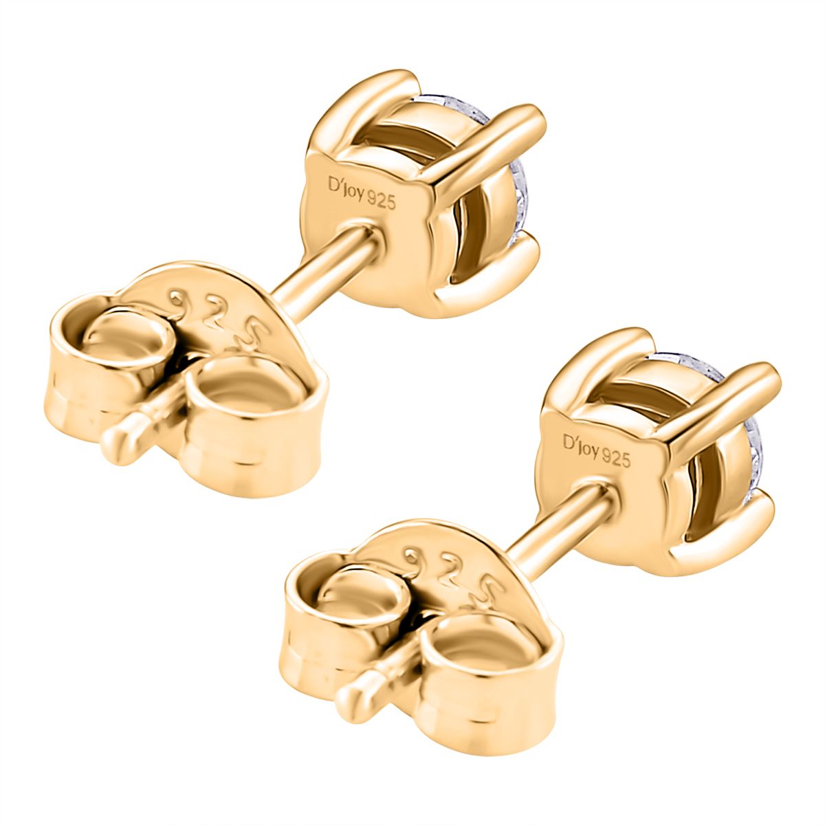 RADIANTA GRA zertifiziert Moissanit (D-VVS) Ohrringe 925 Silber vergoldet ca. 0.48 ct