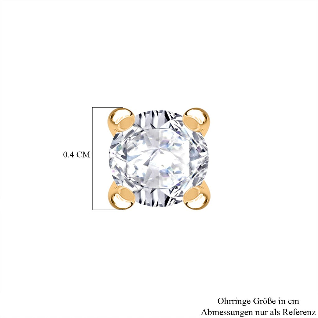 RADIANTA GRA zertifiziert Moissanit (D-VVS) Ohrringe 925 Silber vergoldet ca. 0.48 ct