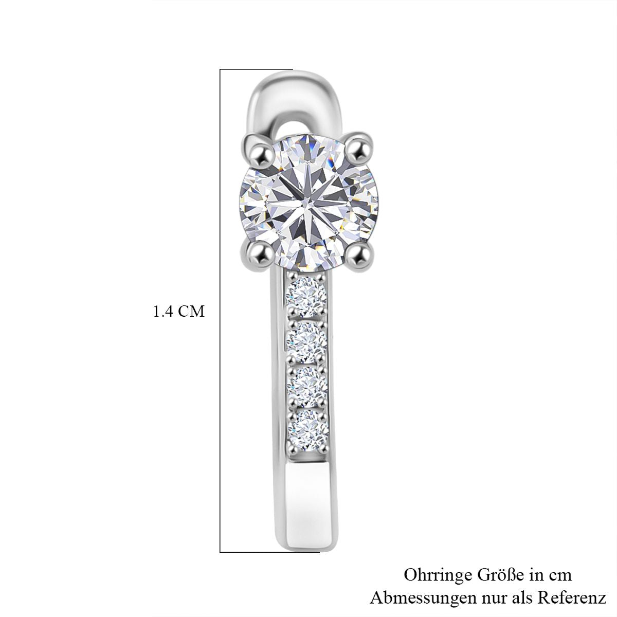 RADIANTA GRA zertifiziert Moissanit (D-VVS) Ohrringe 925 Silber rhodiniert ca. 0.54 ct
