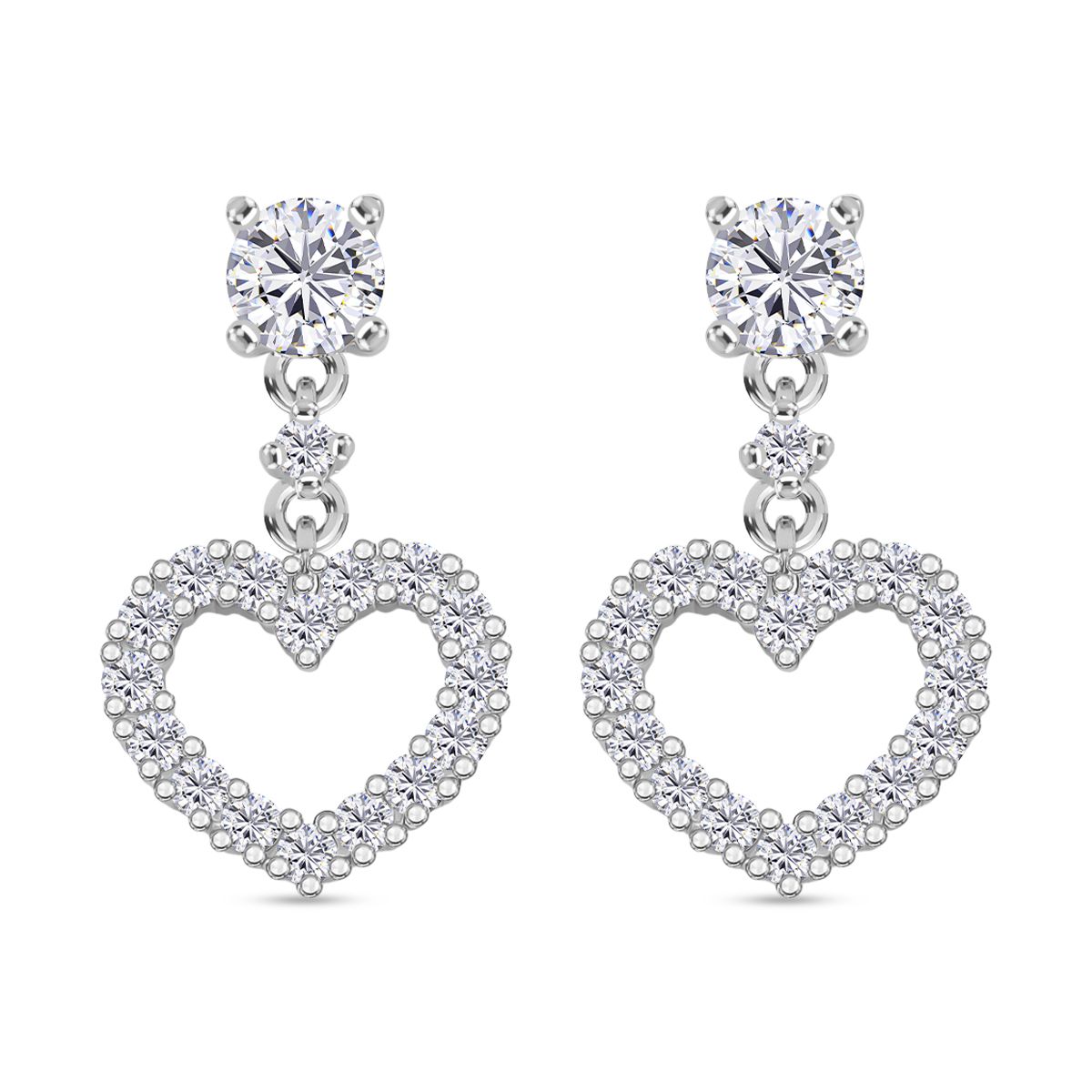 RADIANTA GRA zertifiziert Moissanit (D-VVS) Ohrringe 925 Silber rhodiniert ca. 1.00 ct