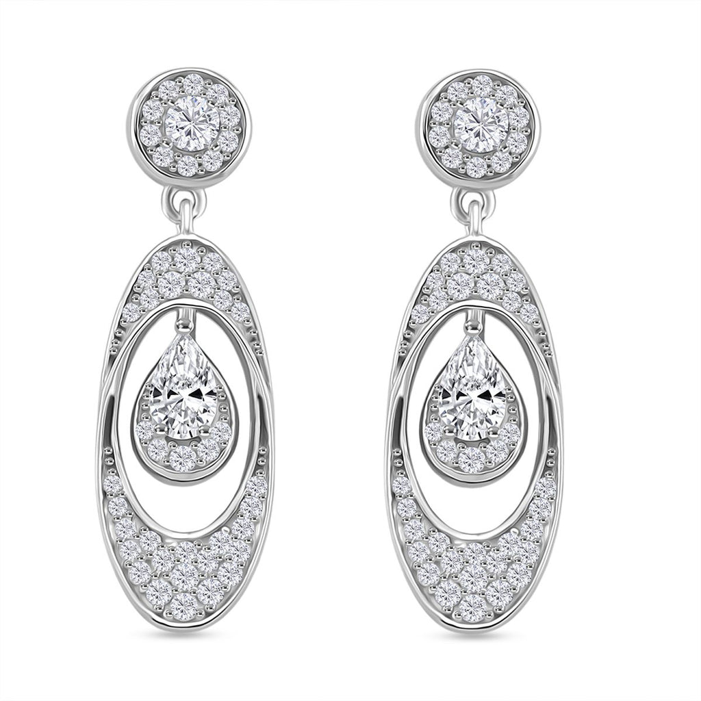 RADIANTA GRA zertifiziert Moissanit (D-VVS) Ohrringe 925 Silber rhodiniert ca. 1.01 ct