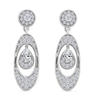 RADIANTA GRA zertifiziert Moissanit (D-VVS) Ohrringe 925 Silber rhodiniert ca. 1.01 ct