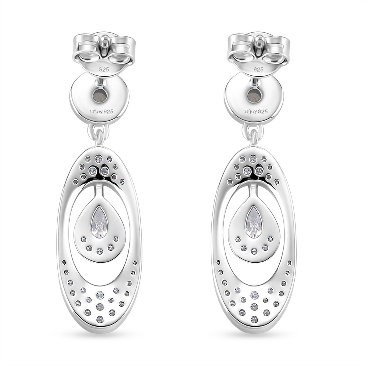 RADIANTA GRA zertifiziert Moissanit (D-VVS) Ohrringe 925 Silber rhodiniert ca. 1.01 ct