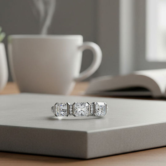 RADIANTA GRA zertifiziert Moissanit (D-VVS) Ring 925 Silber rhodiniert (Größe 20.00) ca. 2.06 ct