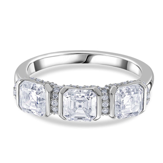 RADIANTA GRA zertifiziert Moissanit (D-VVS) Ring 925 Silber rhodiniert (Größe 20.00) ca. 2.06 ct
