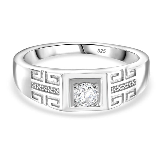 RADIANTA GRA zertifiziert Moissanit (D-VVS) Ring 925 Silber rhodiniert (Größe 17.00) ca. 0.24 ct