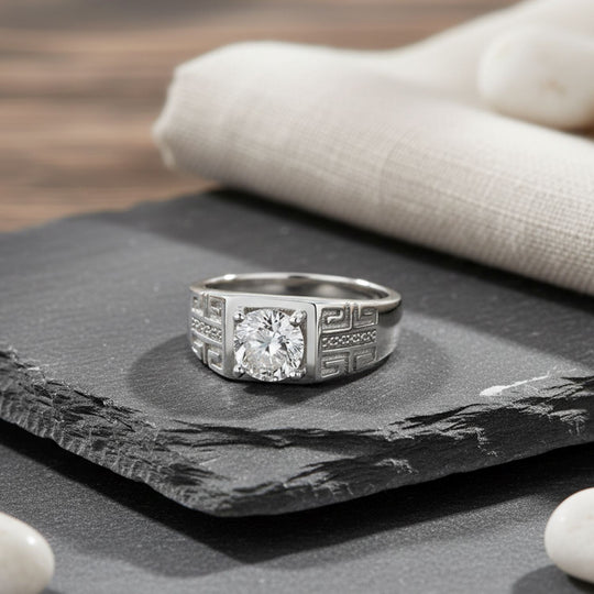 RADIANTA GRA zertifiziert Moissanit (D-VVS) Ring 925 Silber rhodiniert (Größe 17.00) ca. 0.24 ct