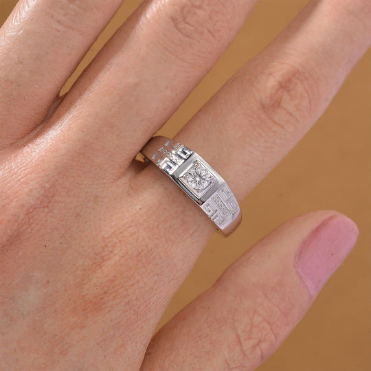 RADIANTA GRA zertifiziert Moissanit (D-VVS) Ring 925 Silber rhodiniert (Größe 17.00) ca. 0.24 ct