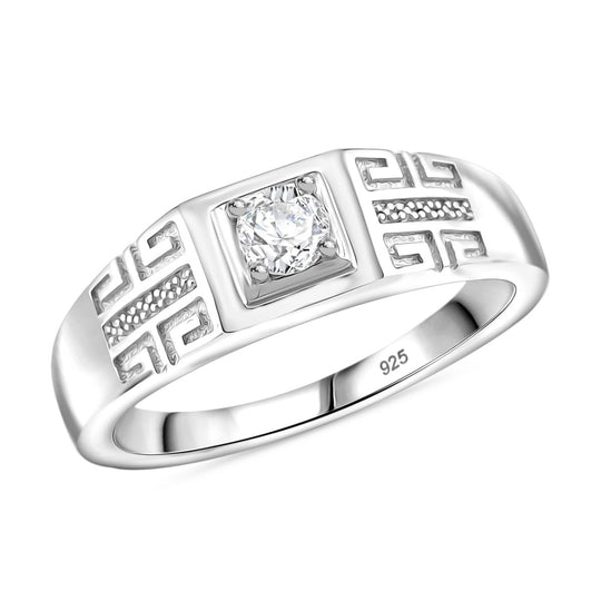 RADIANTA GRA zertifiziert Moissanit (D-VVS) Ring 925 Silber rhodiniert (Größe 17.00) ca. 0.24 ct