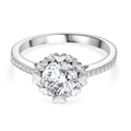 RADIANTA GRA zertifiziert Moissanit (D-VVS) Ring 925 Silber rhodiniert (Größe 16.00) ca. 2.17 ct