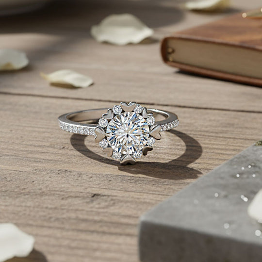 RADIANTA GRA zertifiziert Moissanit (D-VVS) Ring 925 Silber rhodiniert (Größe 21.00) ca. 2.17 ct