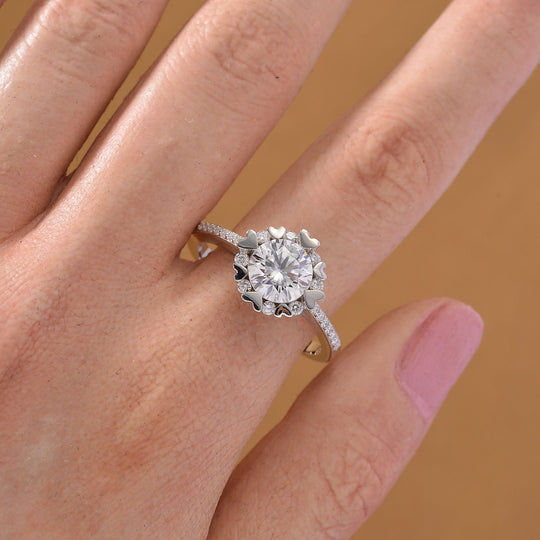 RADIANTA GRA zertifiziert Moissanit (D-VVS) Ring 925 Silber rhodiniert (Größe 21.00) ca. 2.17 ct