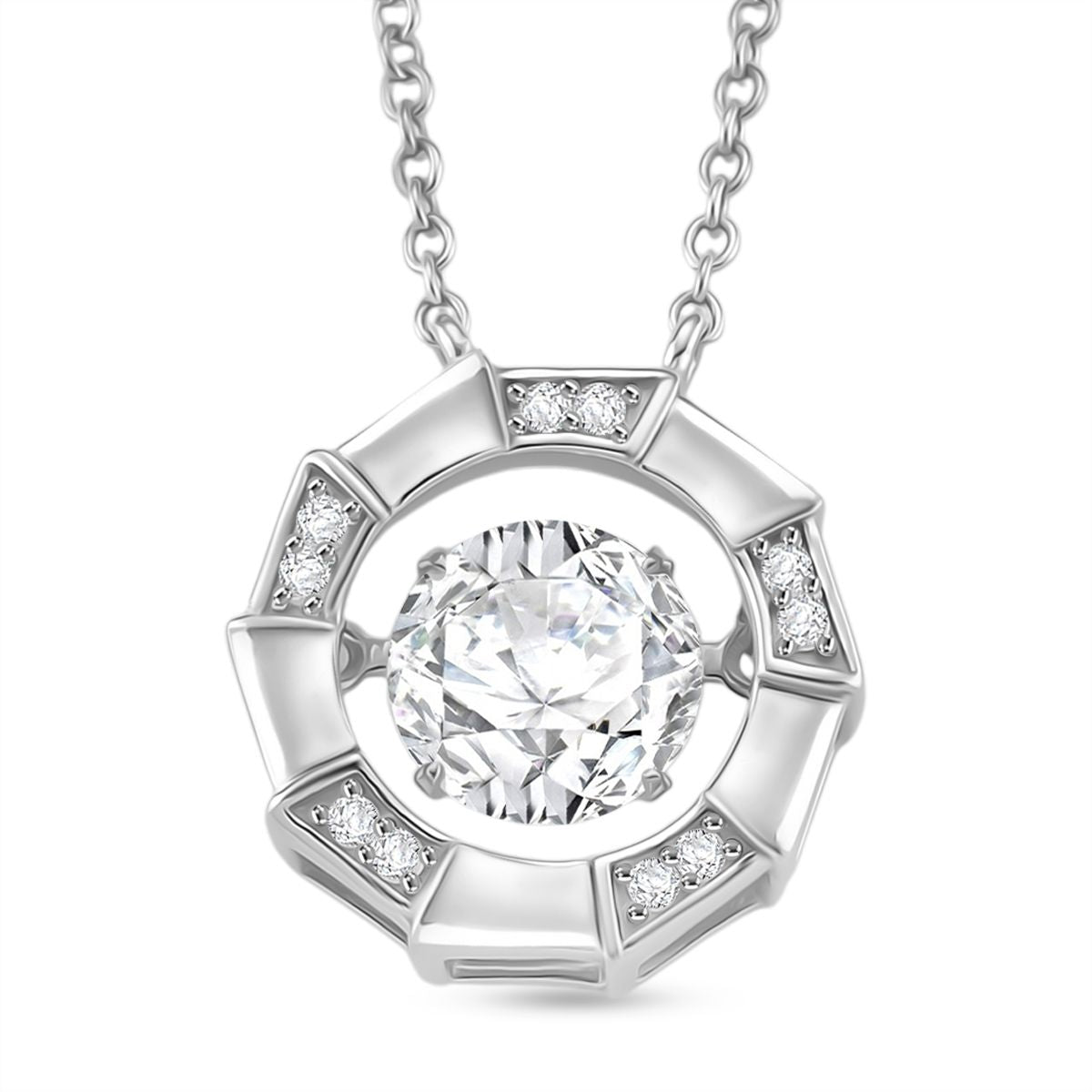 RADIANTA GRA zertifiziert Moissanit (D-VVS) Halskette ca. 45 cm 925 Silber rhodiniert ca. 1.88 ct
