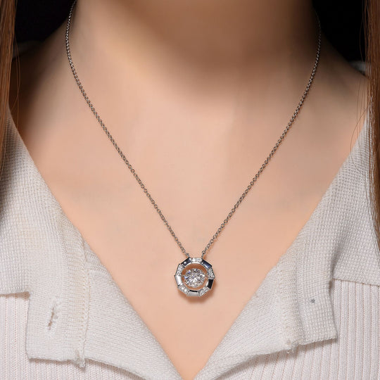 RADIANTA GRA zertifiziert Moissanit (D-VVS) Halskette ca. 45 cm 925 Silber rhodiniert ca. 1.88 ct