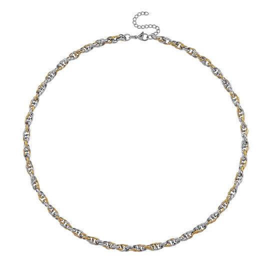 Garibaldi-Kette, 316L Edelstahl Bicolor, ca. 50 cm + 5 cm Extender, ca. 24,10g
