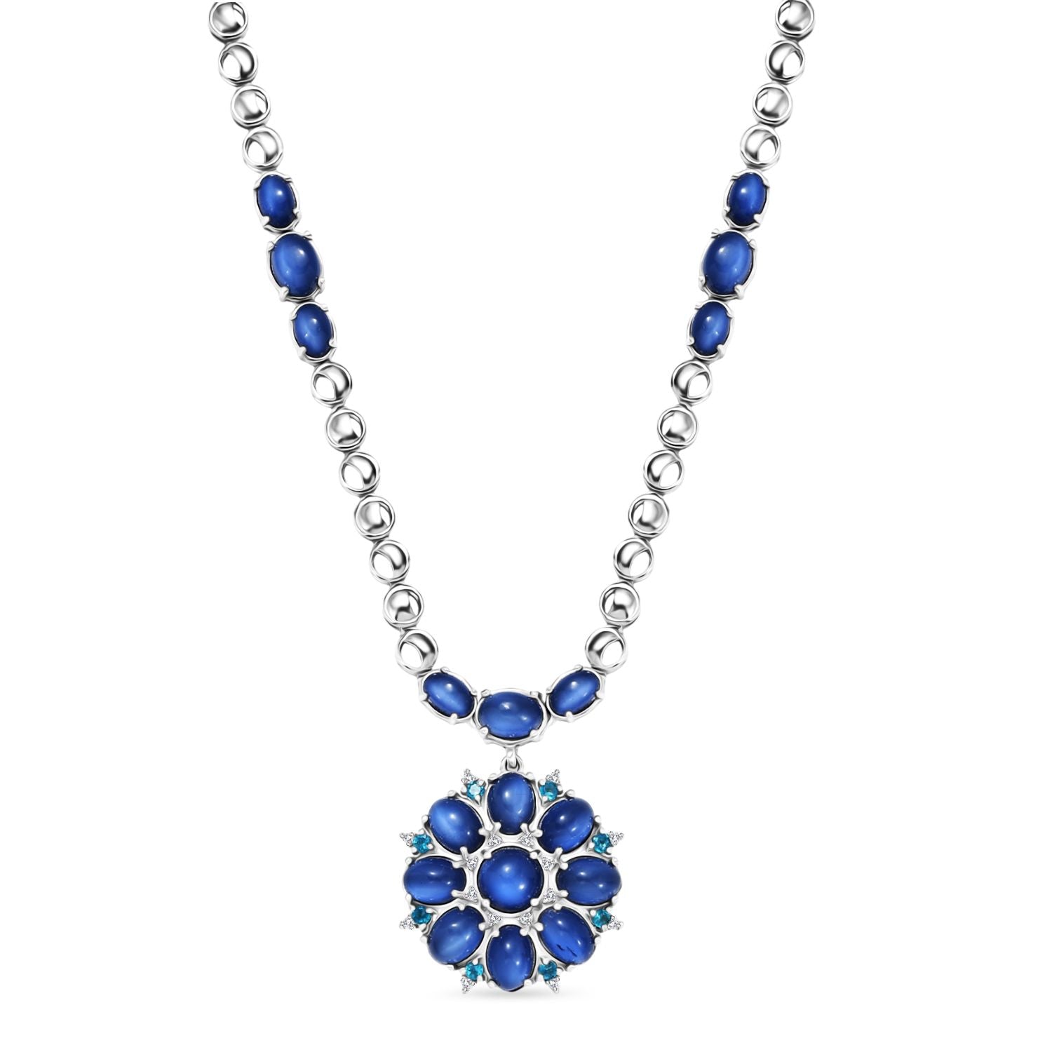 D'Joy Aurora Mondstein Halskette ca. 45 cm 925 Silber rhodiniert ca. 19,68 ct.