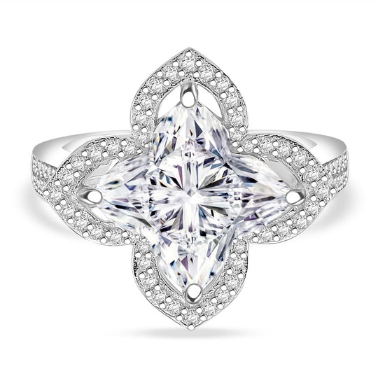 D'Joy Moissanit Ring 925 Silber rhodiniert (Größe 16.00) ca. 5,93 ct