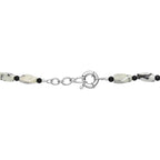 Weißer Türkis-Jaspis, Schwarzer Spinell Halskette ca. 50 cm Nickelfreies Messing platiniert ca. 200.00 ct