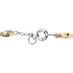 Rosa Web Jaspis Halskette ca. 50 cm Nickelfreies Messing platiniert ca. 200.00 ct
