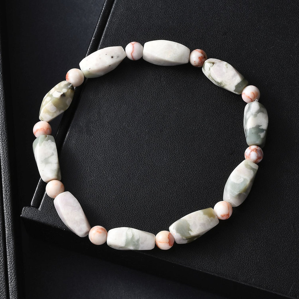 Rosa Web Jaspis Armband Flexibel (18 cm), ca. 80.00 ct