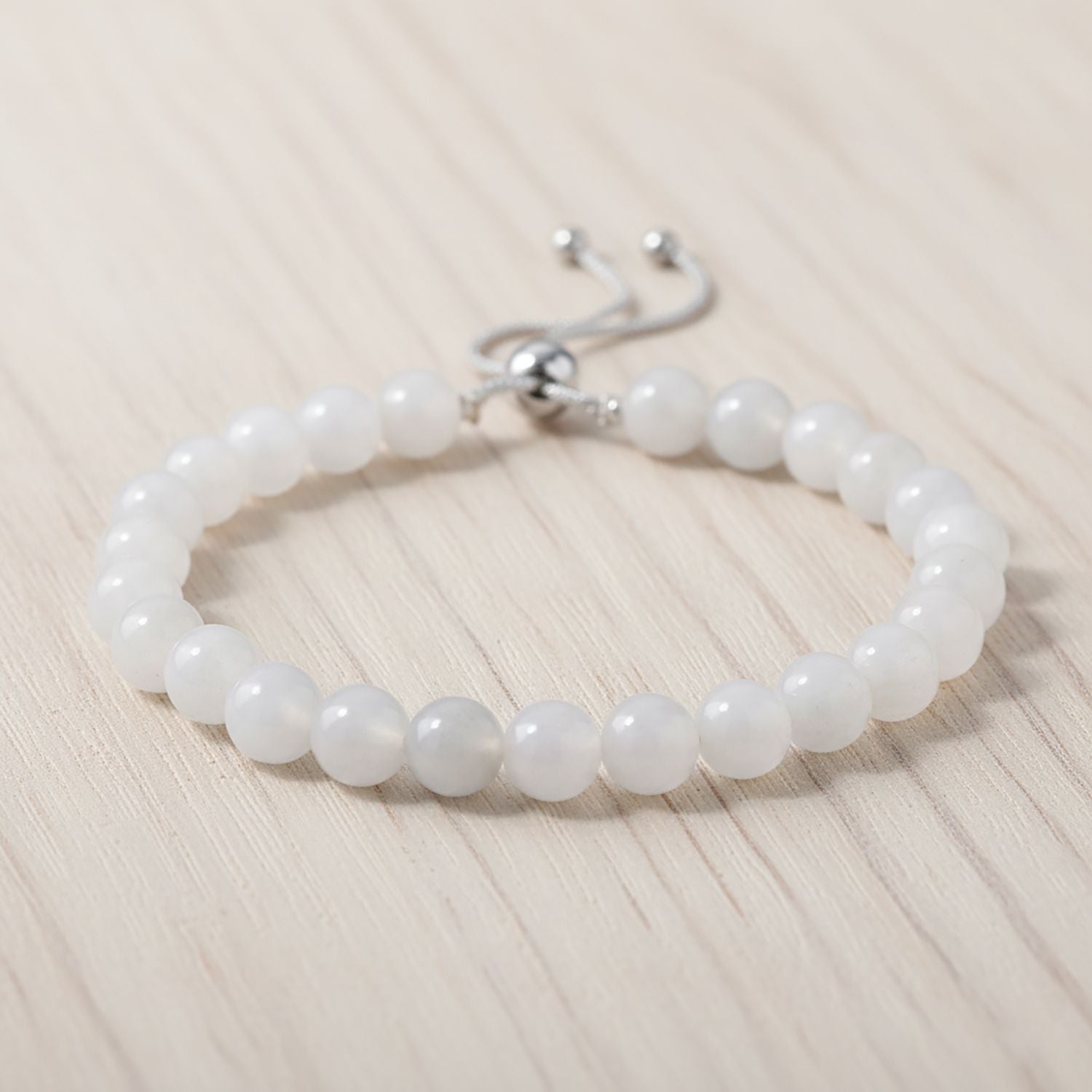D'Joy EXTREM SELTEN Natürliche Weiße Jade Armband Flexibles (ca. 16.5 - 23 cm), 925 Silber rhodiniert ca. 90.00 ct