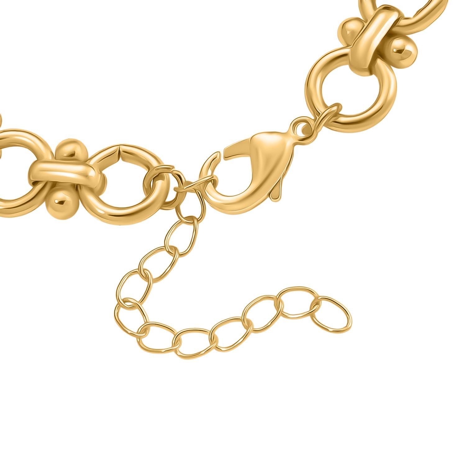 Simulierter Gelber Bernstein Armband ca. 19 cm mit 5 cm extender, goldfarben