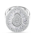 Lustro Stella Weißer Zirkonia Ring 925 Silber rhodiniert (Größe 17.00)