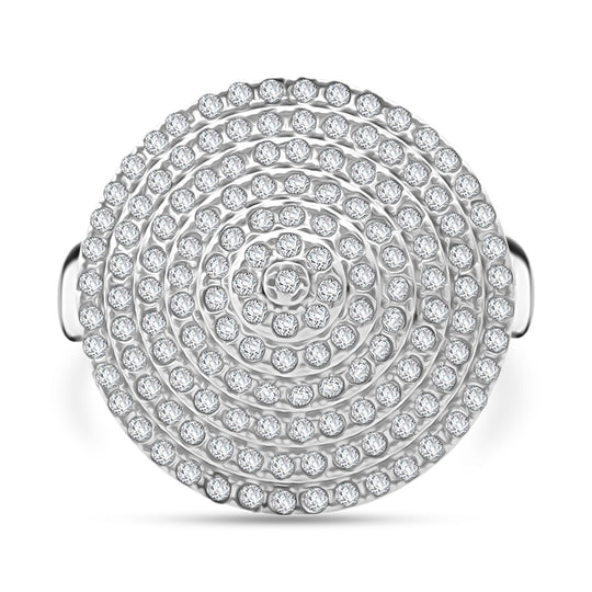LUSTRO STELLA -   Weißer Zirkonia Ring 925 Silber rhodiniert (Größe 20.00)