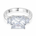 Lustro Stella Weißer Zirkonia Ring 925 Silber rhodiniert, (Größe 17.00)