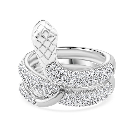 LUSTRO STELLA - Weißer Zirkonia Ring 925 Silber rhodiniert (Größe 18.00)