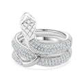 Lustro Stella Weißer Zirkonia Ring 925 Silber rhodiniert (Größe 17.00)