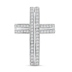 Lustro Stella Weißer Zirkonia Kreuz Anhänger 925 Silber rhodiniert