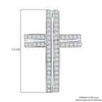 Lustro Stella Weißer Zirkonia Kreuz Anhänger 925 Silber rhodiniert