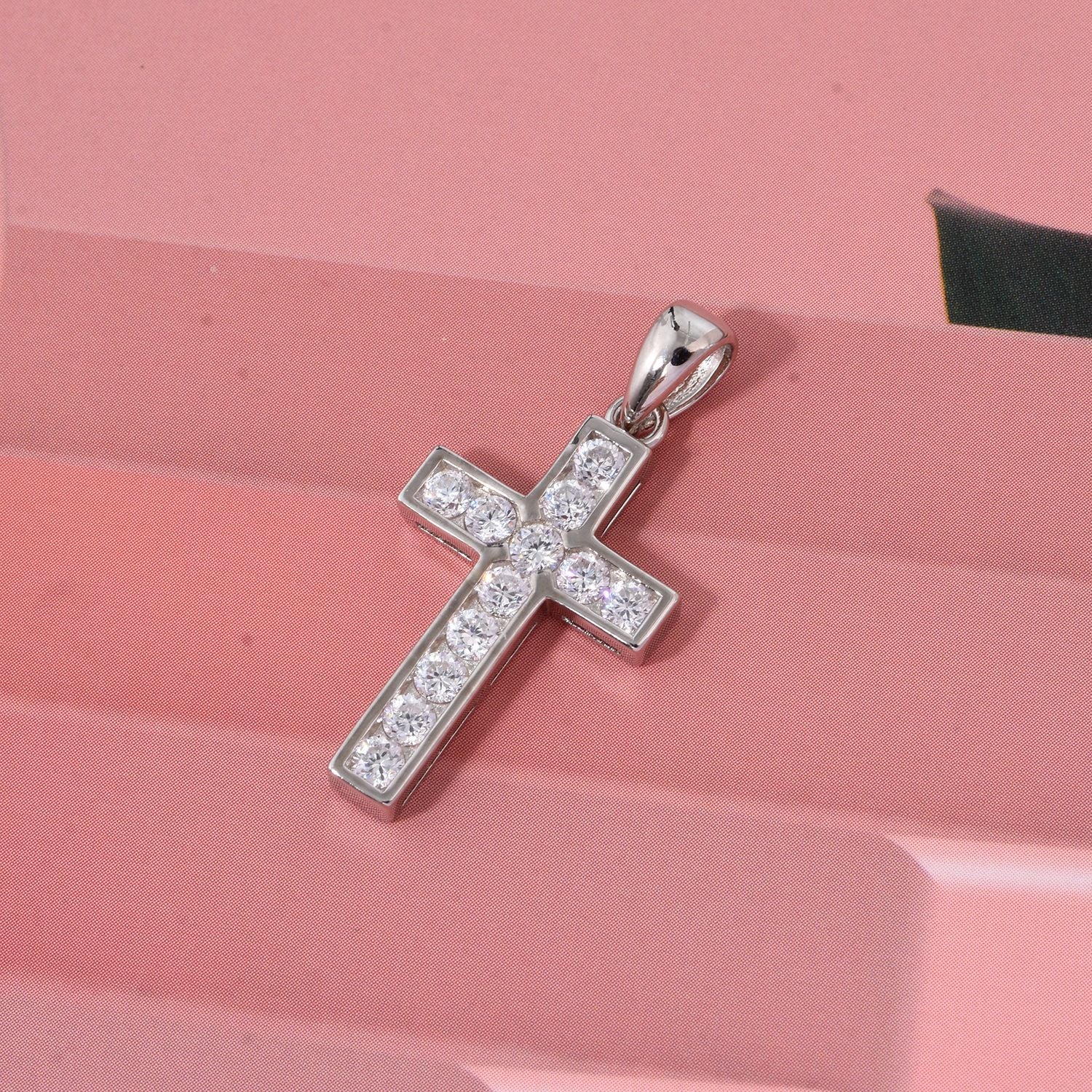 Lustro Stella Weißer Zirkonia Anhänger 925 Silber rhodiniert