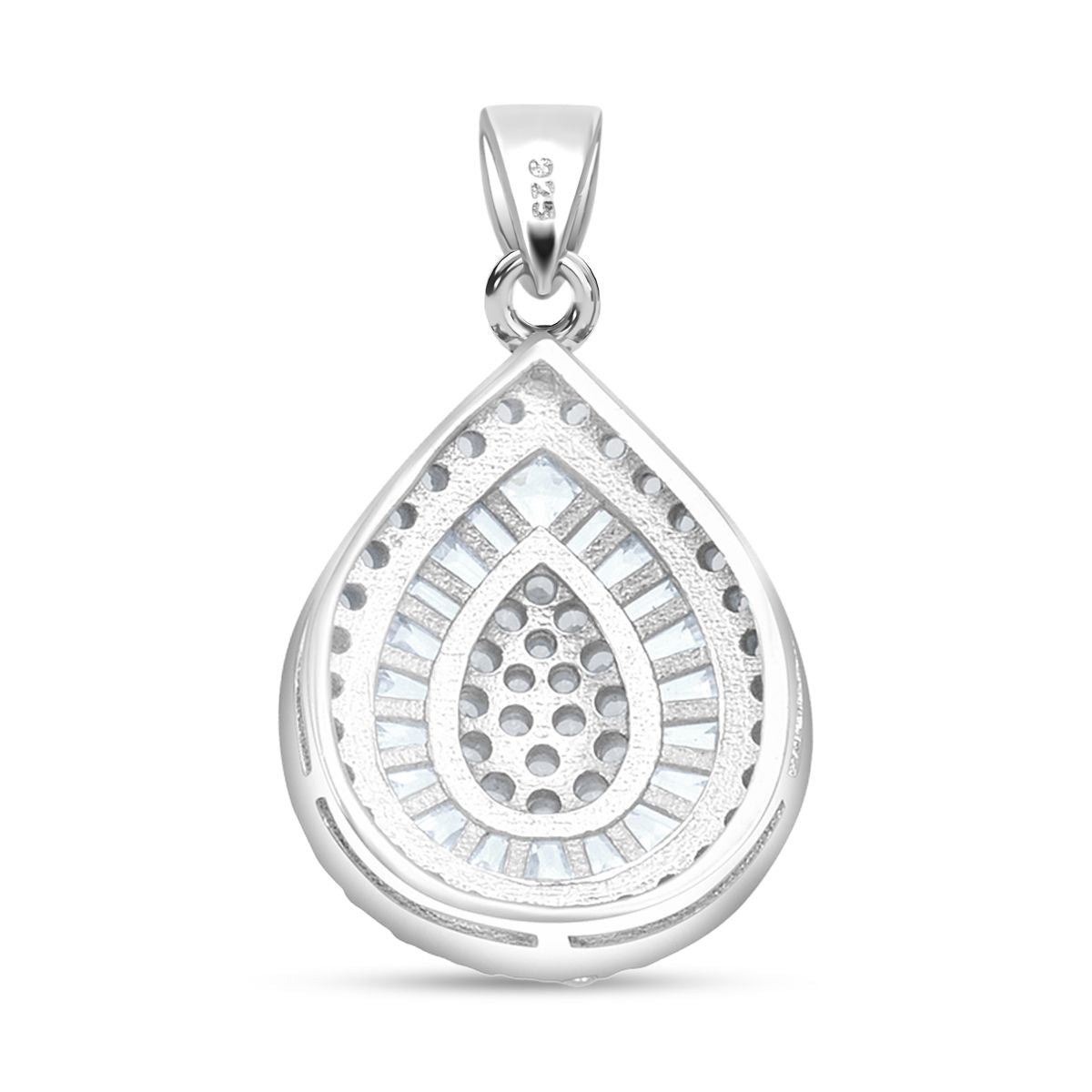 LUSTRO STELLA - Weißer Zirkonia Anhänger 925 Silber rhodiniert
