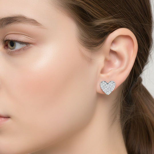 LUSTRO STELLA - Weißer Zirkonia Ohrringe 925 Silber rhodiniert