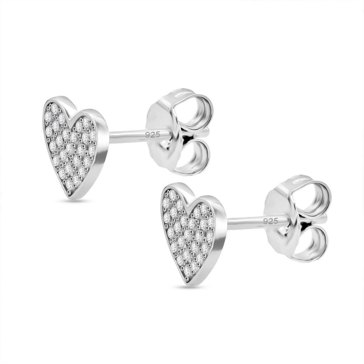 LUSTRO STELLA - Weißer Zirkonia Ohrringe 925 Silber rhodiniert