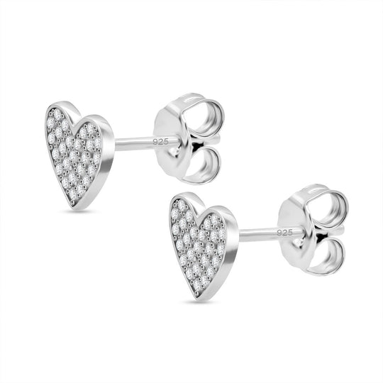 LUSTRO STELLA - Weißer Zirkonia Ohrringe 925 Silber rhodiniert