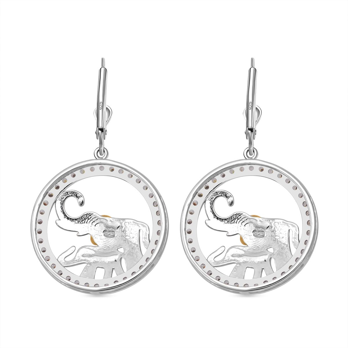 Lustro Stella Weißer Zirkonia Ohrringe 925 Silber rhodiniert
