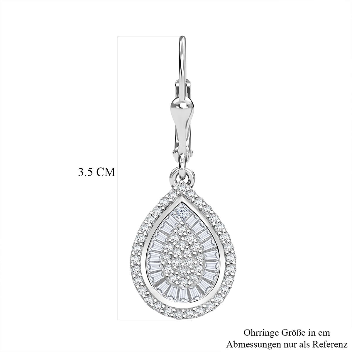 Lustro Stella Weißer Zirkonia Ohrringe 925 Silber rhodiniert