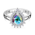 D'Joy Merkur mystischer Topas, Weißer Zirkon Ring 925 Silber platiniert (Größe 19.00) ca. 2,16 ct